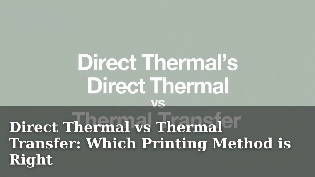 Direct Thermal vs Thermal Transfer: Which Printing Method is Right